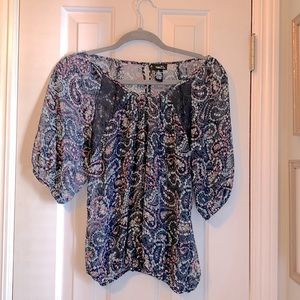 😎2 for $17😎 Semi-Sheer Floral Paisley 3/4 Sleeve Blouse